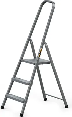 Image de DRABEST | échelle en acier, échelle domestique, échelle à 3 marches, escabeau pliant, en acier, universel, jusqu'à 125 kg