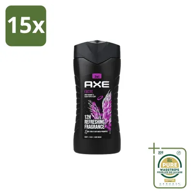 Productafbeelding van 15 x Axe Douchegel Excite - 250 ml - Voorraadverpakking - 15 stuks