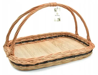 Produktbild von Sklep Wiklinowy Geflochtenes Serviertablett aus Weide mit Henkel 50cm