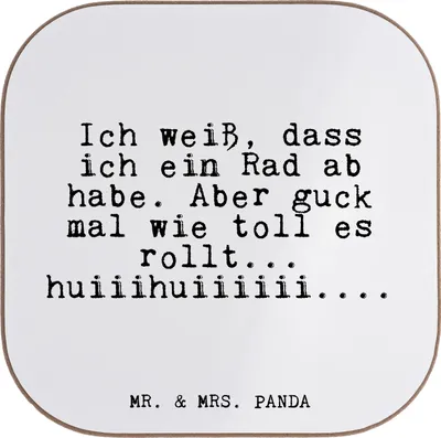 Produktbild von Mr. & Mrs. Panda Holzuntersetzer Ich weiß, dass ich... - Weiß - Geschenk, gläseruntersetzer, Frauen, Untersetzer für Gläser, Sprüche, Freundin, Tassen, Coaster, Glas