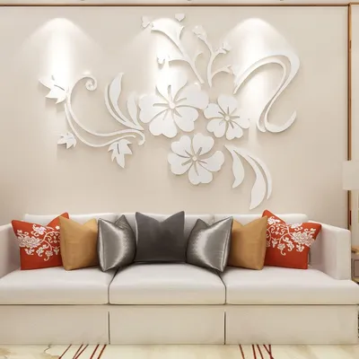 Immagine prodotto di Adesivi murali a forma di fiori in 3D, ideali per il soggiorno e la camera da letto