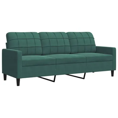 Image de Canapé à 3 places Vert foncé 180 cm Velours