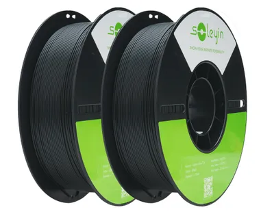 Produktbild von Creality Soleyin Ultra PLA Filament, 1.75mm, 2KG für 3D Drucker, 2 x 1kg- Schwarz - 3301010500
