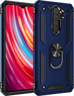 Produktbild von LaimTop Redmi Note 8 Pro Hülle, Hybrid Robuste Rüstung Drehbarer Ring Halter Ständer Dual Layer Hard PC + TPU Stoßfest Schutzhülle für Xiaomi Redmi Note 8 Pro Blau
