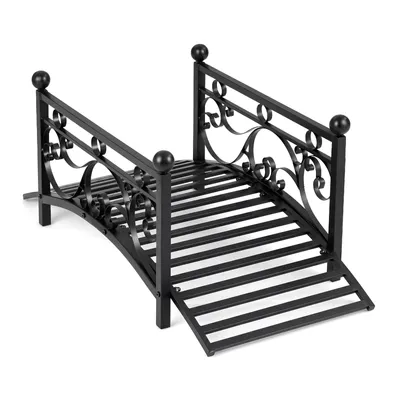 Zdjęcie produktu dla Mostek ogrodowy COSTWAY o szerokości 101,5 cm, metalowy, do użytku nad oczkiem wodnym (maks. obciążenie 150 kg), most z dekoracyjnymi barierkami, metalowy, w stylu antycznym, stabilny i odporny na warunki atmosferyczne