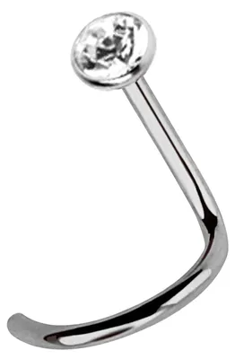 Produktbild von Titan Nasenpiercing Stecker mit Spirale, gefaßter Stein in 3,0 mm, Stab in 1,0 mm