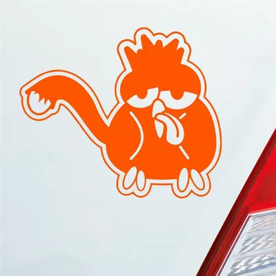 Produktbild von Auto Aufkleber Comic crazy Henne Tuning 12x10 cm Orange Sticker Heckscheibenaufkleber