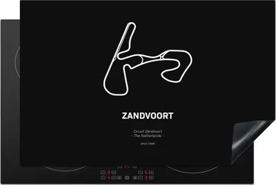 Produktbild von KitchenYeah© Herdabdeckplatte Zandvoort - Formel 1 - Schwarz , 80x52cm, Küche Deko, Glaskeramikkochfeld Herdabdeckung, Abdeckplatte fùr Kochfeld