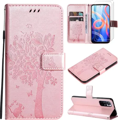 Produktbild von Rosa Flip-Hülle Für Xiaomi Redmi Note 11T 5G2X Gehärtetes Glas 21091116Ai