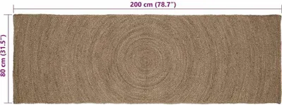 Produktbild von vidaXL Bereichsteppiche Grau 80 x 200 cm Jute