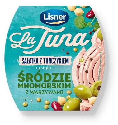 Obrázok produktu pre Sałatka z tuńczykiem w stylu ŚRÓDZIEMNOMORSKIM z warzywami Lisner 160 g