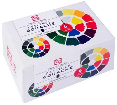 Produktbild von Talens Gouache Extra Fine Primary Set, 6x16ml Flaschen