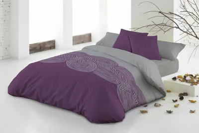Image de Housse de couette Hosteline ONENAL Violet Matelas simple 3 pièces