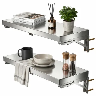 Produktbild von Woraum 2er Set Klappkonsole, Wandklappkonsole 70×25 cm aus 304 Edelstahl, Klapptisch Wand, Wandtisch Klappbar, bis 180 kg, KI-generiertes Bild