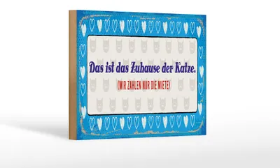 Produktbild von Holzschild Spruch 12x18 cm Das ist das Zuhause vom Katze Schild