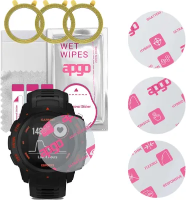 Produktbild von apgo 3 Stück Schutzglas, klar, kompatibel mit Garmin instinct esport edition Smartwatch, Hybrid 8H, Ersatz für Hartglas, Displayschutzglas, Bildschirmschutz, Displayschutz, kratzfest