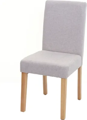 Produktbild von Esszimmerstuhl Littau, Küchenstuhl Stuhl, Stoff/Textil  creme-beige, helle Beine
