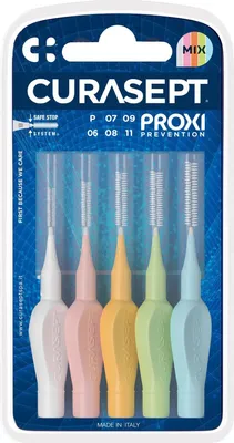 Produktbild von Curasept Proxi Prevention Mix Interdentalbürsten 5 Stück.