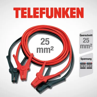 Produktbild von Telefunken Starthilfekabel 25 mm² für 12 und 24 V