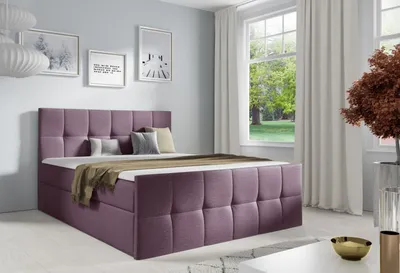 Produktbild von Doppelbett CHLOE – 160x200, lila 1 + GRATIS-Topper