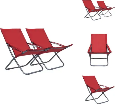 Produktbild von vidaXL Klappbare Strandstühle 2 Stk. Stoff Rot -  Gartenstühle