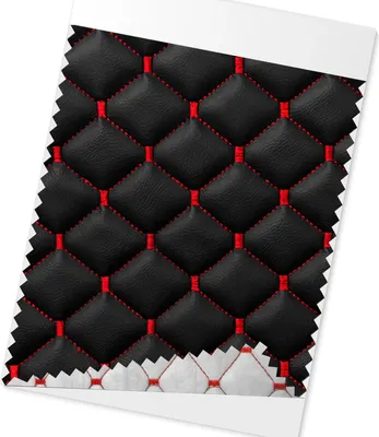 Produktbild von 140cmx100cm Geprägte Schwarz Kunstleder Rot Diamant-Stich Auto Polsterung