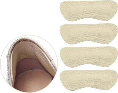 Produktbild von Fersengriff-Einlage für zu große Schuhe, Schuhfüller für verbesserte Passform und Komfort, Leder beugt Blasen vor (Beige, 2 Paar)