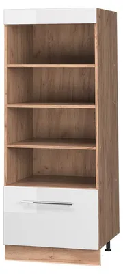 Obrázek produktu pro Kuchyňský regál Vicco Fame-Line Bílá vysoký lesk/Zlatý mocný dub 60 cm, Model 62237