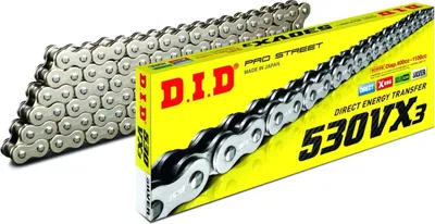 Image de Chaîne DID X-Ring VX3 ouverte 112 maillons 530 rivets argentés