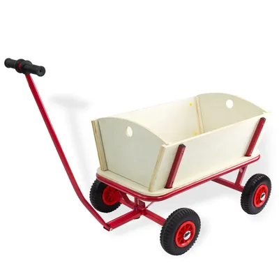 Produktbild von Holz Handwagen Handkarre Bollerwagen Transportwagen L 725 FUN mit PolyurethanBereifung