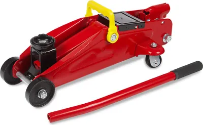 Produktbild von Hydraulischer Wagenheber 2t Tragkraft, 45 x 19,5 x 13,5 cm mit ergonomischem Griff und Rädern