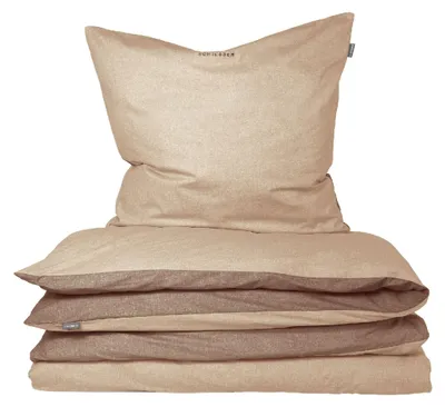 Produktbild von SCHIESSER Bettwäscheset Doubleface | Unifarben | Renforcé | 2-teilig | 100% Baumwolle | Angenehm weich & glatt | YKK-Reißverschluss | 135x200 cm + 80x80 cm | Sand