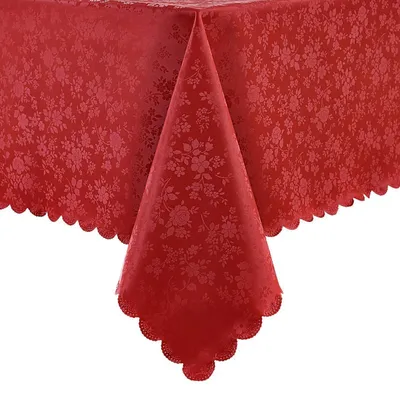 Zdjęcie produktu dla Ściereczka stołowa z materiału woskowanego, 100x140 cm, czerwona, zmywalna, prostokątna, wykonana z poliuretanu, gramatura 350 GSM
