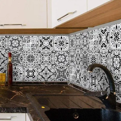 Produktbild von Unyqoos® Set mit 18 dekorativen Mosaikfliesenaufklebern für Küche und Bad