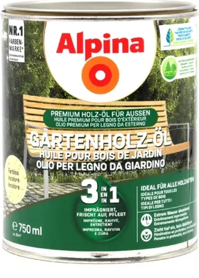 Produktbild von Alpina Gartenholzöl farblos 0,75L