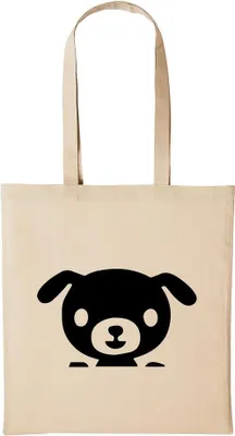 Produktbild von Huuraa Baumwollbeutel Hund Geschenk Einkaufstasche Natural 10 Liter Baumwolle Hund Accessoire