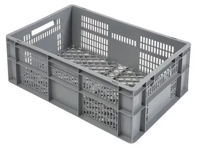 Produktbild von Stapelbare Euronorm-Kiste 600 x 400 x 240 mm  –  47 l  –  grau 400 mm x 600 mm x 240 mm – Grau – Polypropylen (PP) – E6424 – 2020 – PP57