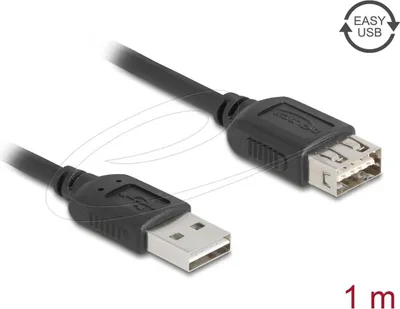 Obrázek produktu pro DeLOCK 81512, 1 m, USB A, USB A, USB 2.0, 0,48 Gbit/s, Černá