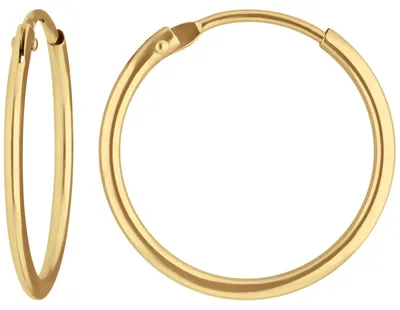 Produktbild von Paar Ohrringe Creolen rund schlicht Ohrschmuck aus 585 Gold Gelbgold 17x1,3mm