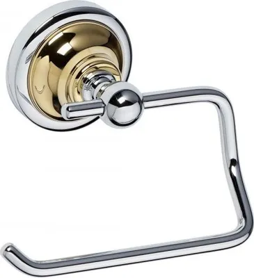 Image de Porte papier toilettes sans couvercle RETRO chromé doré 13,5x10x9 cm