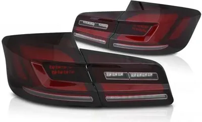 Image de Feux arrière à barre lumineuse LED intégrale, compatibles avec la BMW F10 Berline, année de fabrication 2010-2016, rouge/fumé