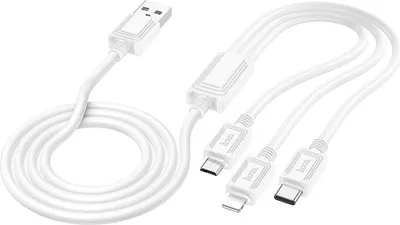 Immagine prodotto di Cavo 3in1 da USB A a Lightning / Micro USB / USB C Hoco 2A 1 m X74 bianco