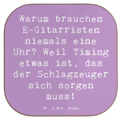 Produktbild von Mr. & Mrs. Panda Untersetzer Glas Spruch E-Gitarre Timing - Lavendeltraum - Geschenk, gläseruntersetzer, für Gläser, Instrument, Band, Musik, Musiker, Kreativität, Lernen