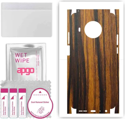 Produktbild von apgo Rückseite + Seiten Schutzfolie, Skin, kompatibel mit Nokia X100, Hinten Displayschutzfolie aus Vinylfolie, kratzfest, einfache Montage - Tigerwood