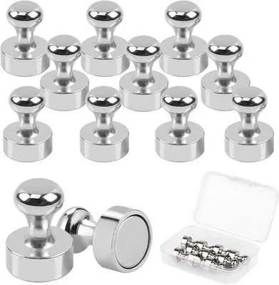 Produktbild von Neodymium-Magnete, 10 Stück, kleine, starke, 12 x 16 mm, für Whiteboard, Kühlschrank, Pinnwand, Pegboard