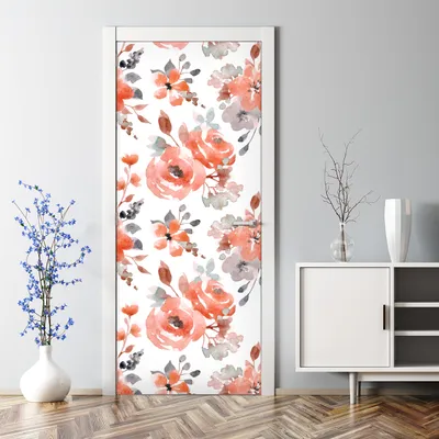 Produktbild von Dekorative Aufkleber Tür Deko selbstklebend Türtato Türposter Vintage Blumen Kunst 77 x 200 cm