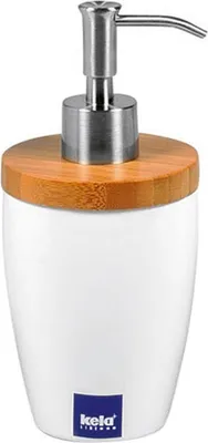 Image de kela 18596 Distributeur de savon Natura, blanc/naturel