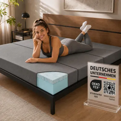 Produktbild von Arensberger Luisa Faltmatratze 15 cm Gel Memory Foam klappbar Gästematratze mit Tragetasche
