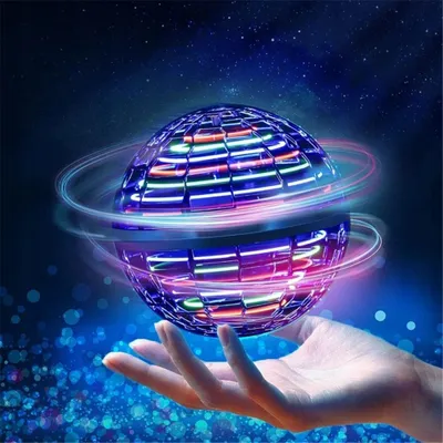 Image de Balle volante, Flying Spinner, Magic Hover (balle flottante), balle magique, balle enchantée, jouets LED en forme d'OVNI, boomerang, drone jouet bleu pour enfants