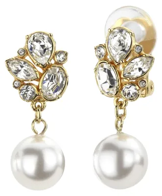 Produktbild von Traveller Ohrclip - 22kt vergoldet - mit Kristall-Steinen - Perle 10mm white - 1